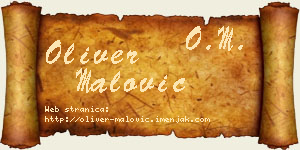 Oliver Malović vizit kartica